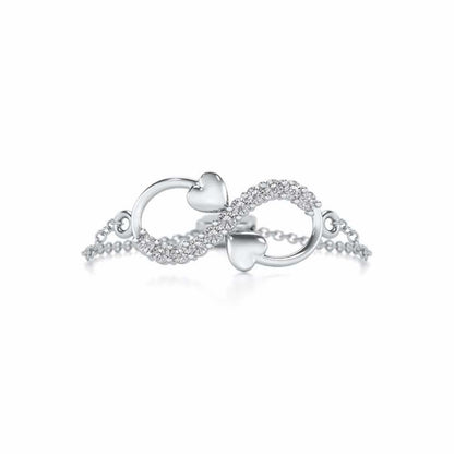 Infinity Adjustable Silver Ring - White Gold - Image 4