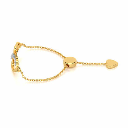 Infinity Adjustable Silver Ring - Yellow Gold - Image 2