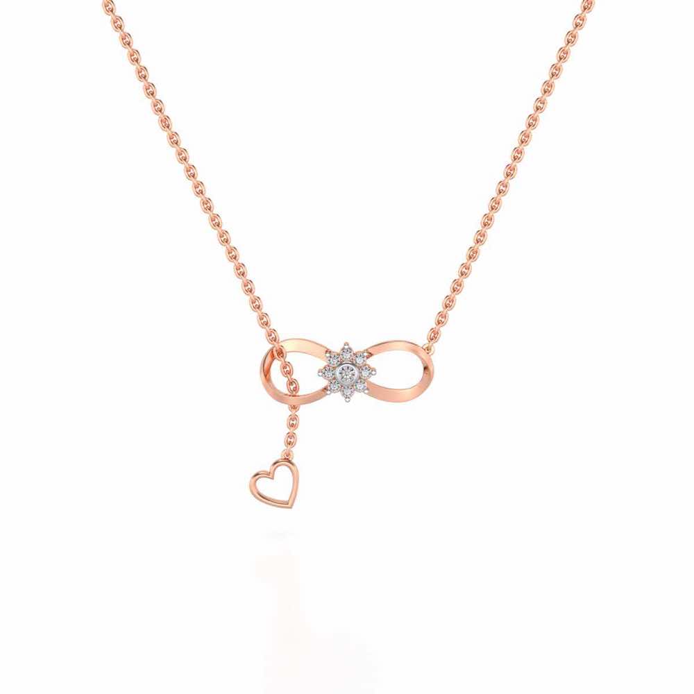 Infinity Bloom Silver Pendant - Rose Gold - Image 2