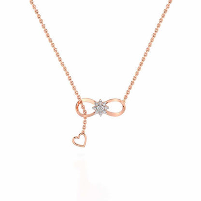 Infinity Bloom Silver Pendant - Rose Gold - Image 2