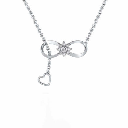 Infinity Bloom Silver Pendant - White Gold - Image 1