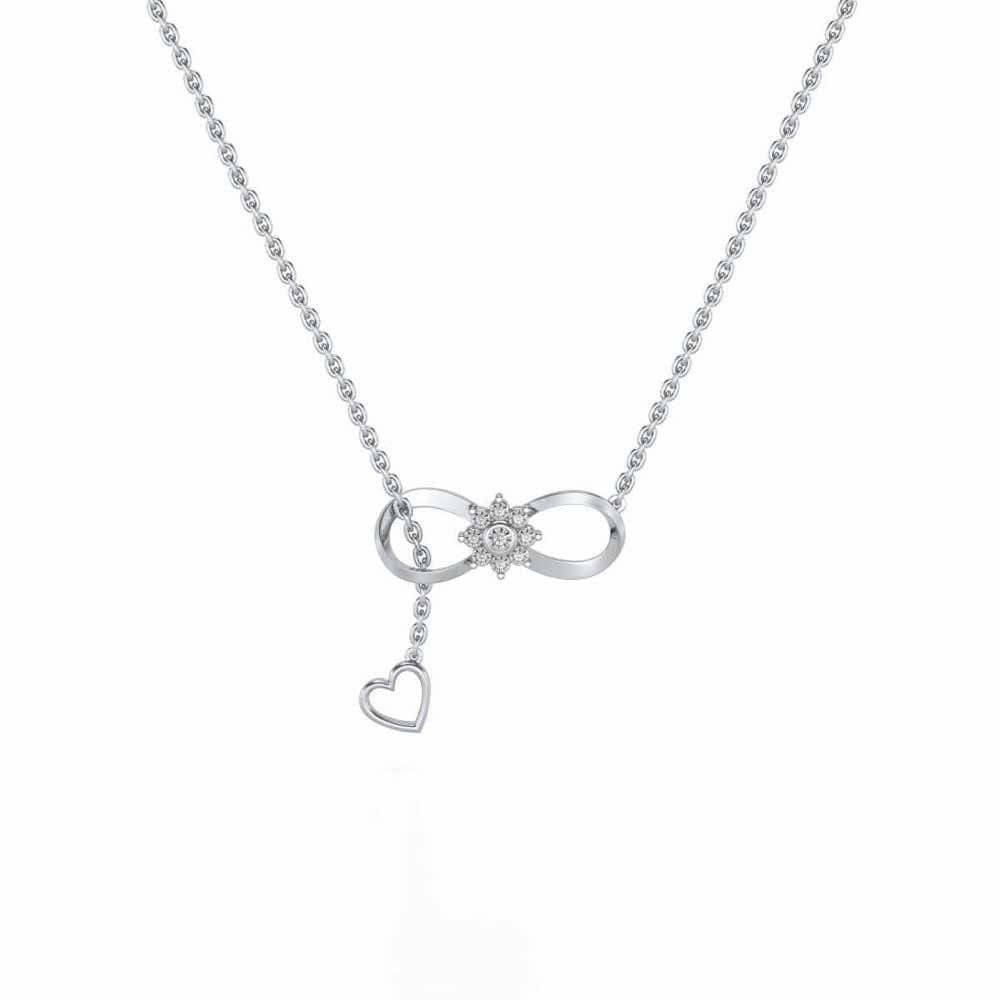 Infinity Bloom Silver Pendant - White Gold - Image 2