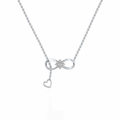 Infinity Bloom Silver Pendant - White Gold - Image 2