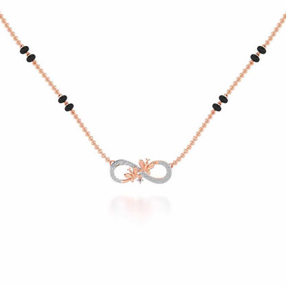 Infinity Butterfly Silver Mangalsutra - Rose Gold - Image 1