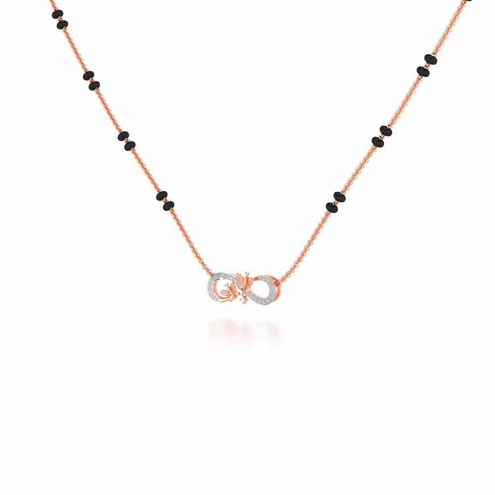 Infinity Butterfly Silver Mangalsutra - Rose Gold - Image 2