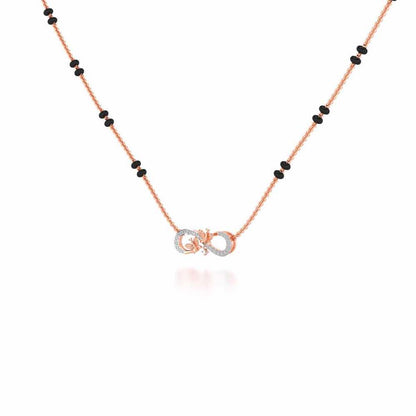Infinity Butterfly Silver Mangalsutra - Rose Gold - Image 2