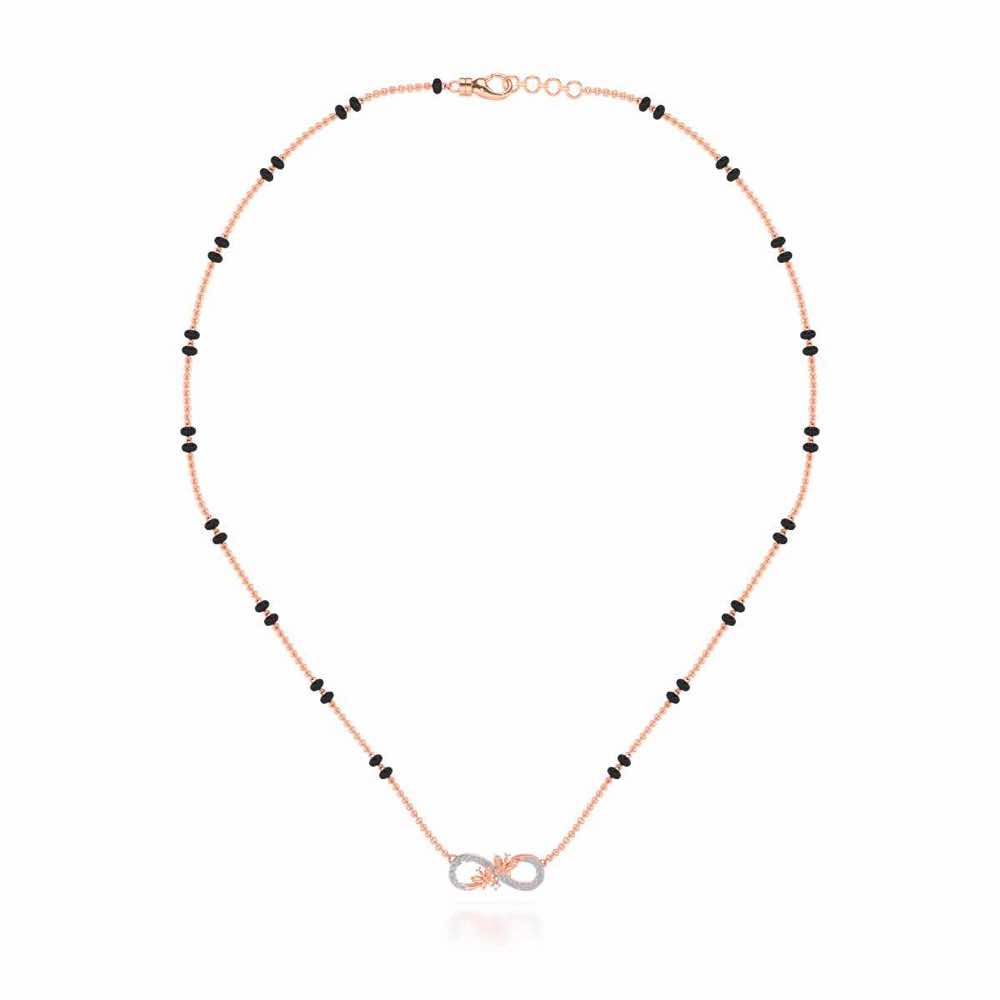 Infinity Butterfly Silver Mangalsutra - Rose Gold - Image 3