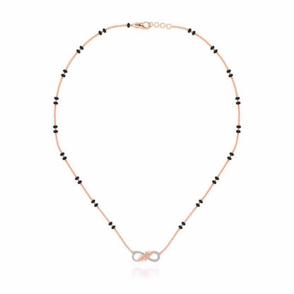 Infinity Butterfly Silver Mangalsutra - Rose Gold - Image 3
