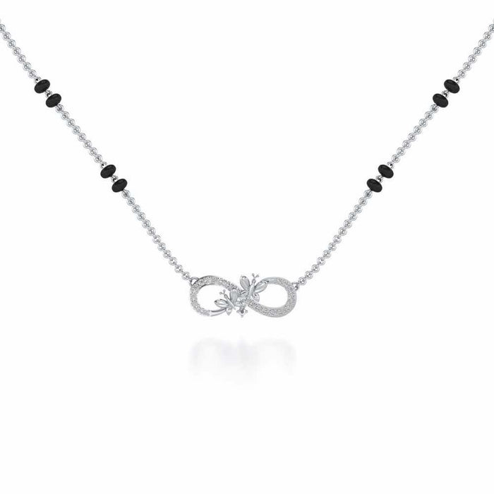 Infinity Butterfly Silver Mangalsutra - White Gold - Image 1