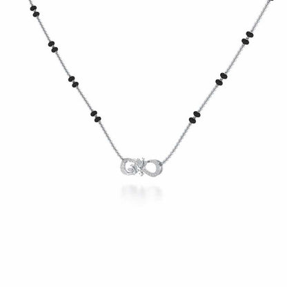 Infinity Butterfly Silver Mangalsutra - White Gold - Image 2