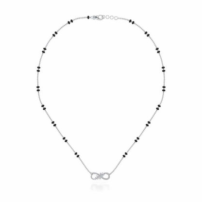 Infinity Butterfly Silver Mangalsutra - White Gold - Image 3