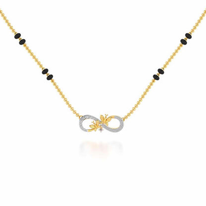 Infinity Butterfly Silver Mangalsutra - Yellow Gold - Image 1