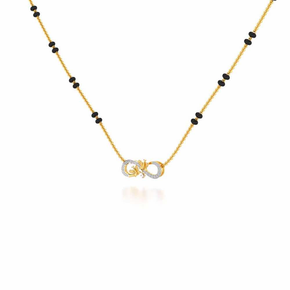 Infinity Butterfly Silver Mangalsutra - Yellow Gold - Image 2