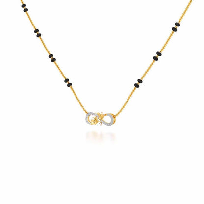 Infinity Butterfly Silver Mangalsutra - Yellow Gold - Image 2