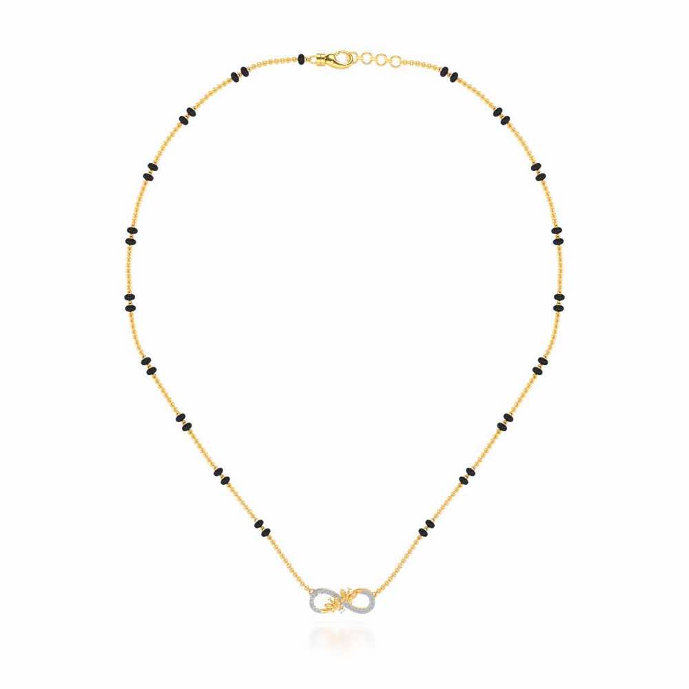 Infinity Butterfly Silver Mangalsutra - Yellow Gold - Image 3