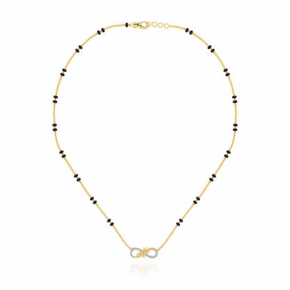 Infinity Butterfly Silver Mangalsutra - Yellow Gold - Image 3