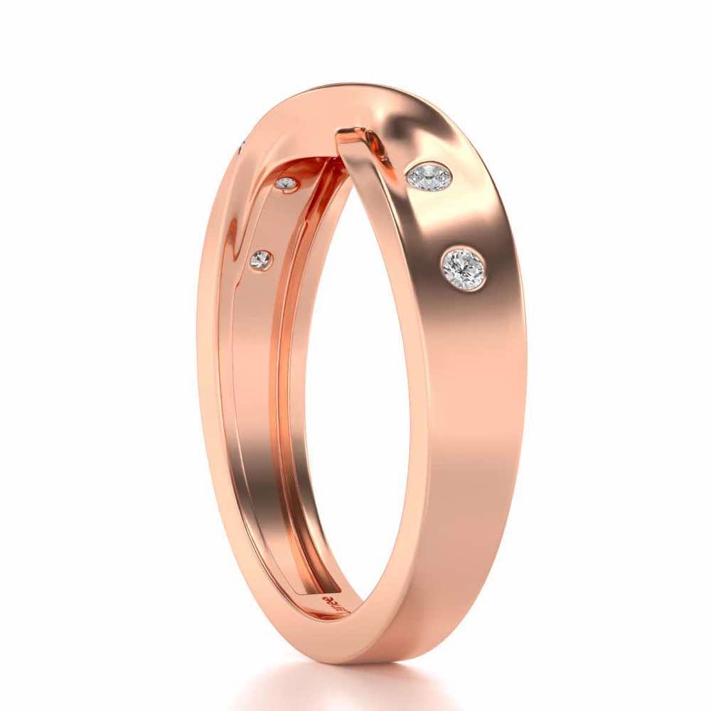 Infinity Silver Band Ring - Rose Gold - Image 3