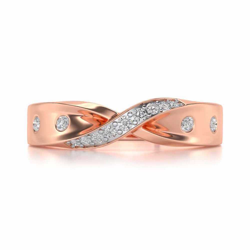 Infinity Silver Band Ring - Rose Gold - Image 4