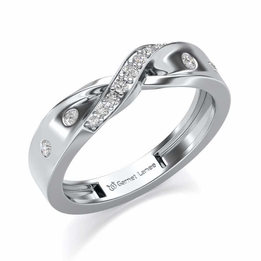 Infinity Silver Band Ring - White Gold - Image 1