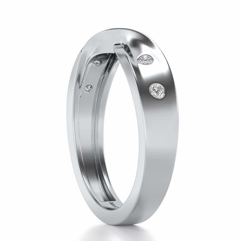 Infinity Silver Band Ring - White Gold - Image 3