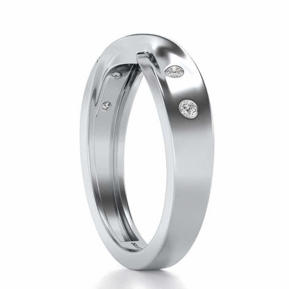 Infinity Silver Band Ring - White Gold - Image 3