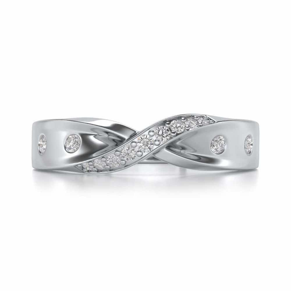 Infinity Silver Band Ring - White Gold - Image 4
