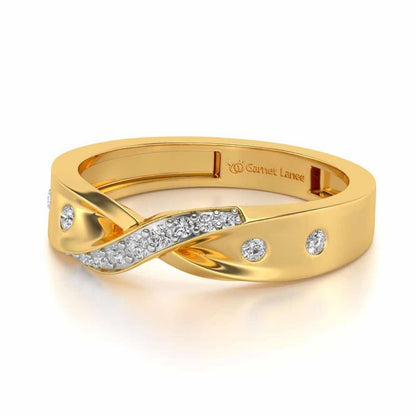 Infinity Silver Band Ring - Yellow Gold - Image 2