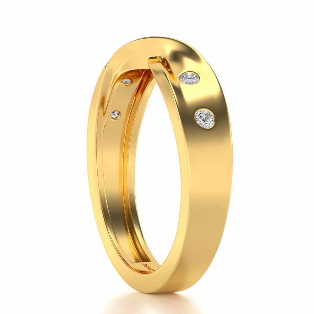 Infinity Silver Band Ring - Yellow Gold - Image 3