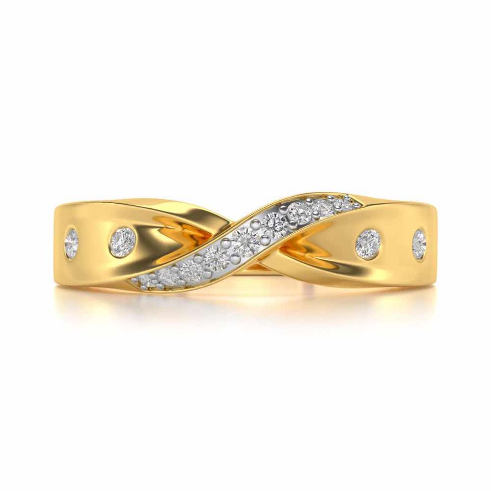 Infinity Silver Band Ring - Yellow Gold - Image 4