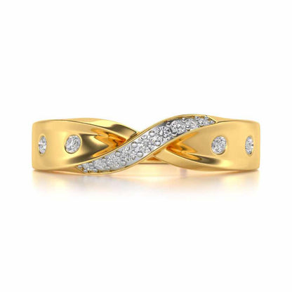 Infinity Silver Band Ring - Yellow Gold - Image 4