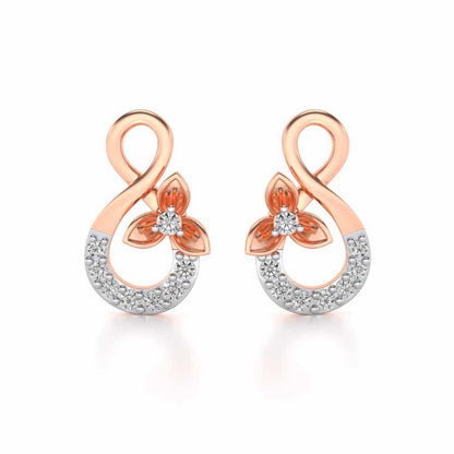 Infinity Flora Earrings - Rose Gold - Image 1
