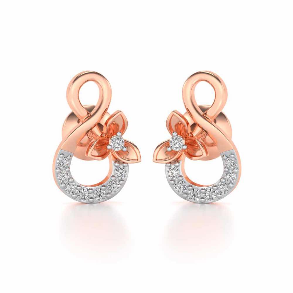 Infinity Flora Earrings - Rose Gold - Image 2