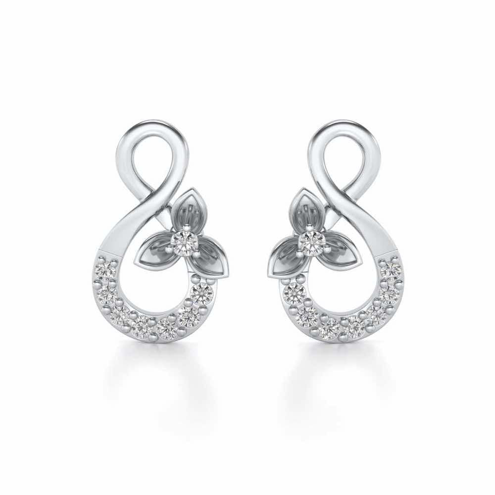Infinity Flora Earrings - White Gold - Image 1