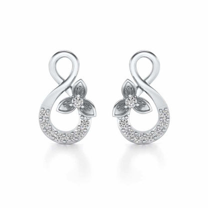 Infinity Flora Earrings - White Gold - Image 1