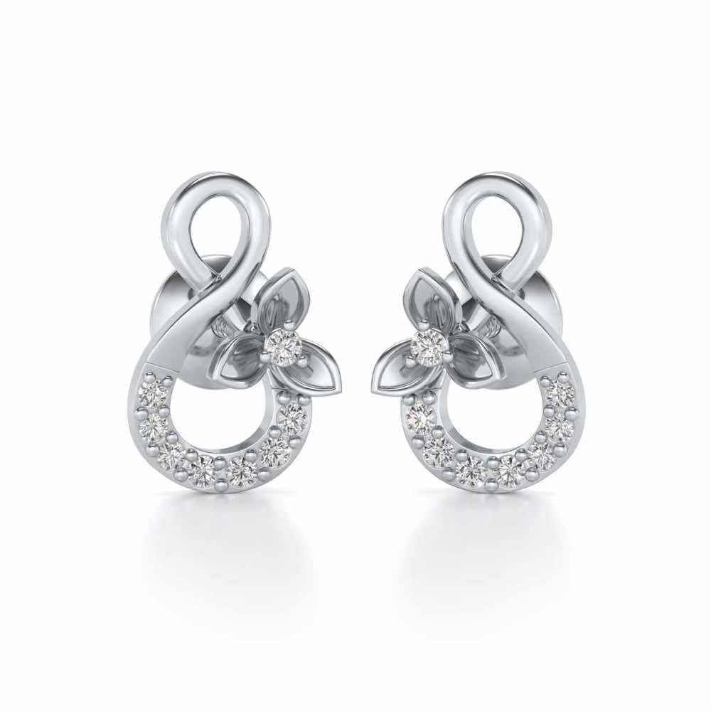 Infinity Flora Earrings - White Gold - Image 2