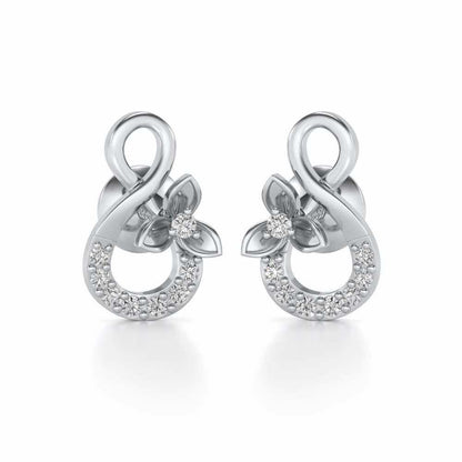 Infinity Flora Earrings - White Gold - Image 2