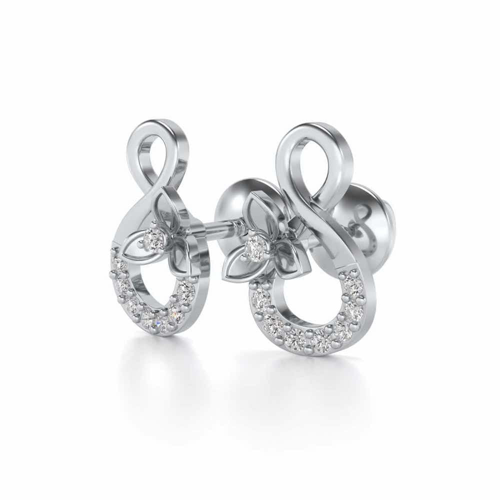 Infinity Flora Earrings - White Gold - Image 3