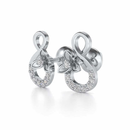 Infinity Flora Earrings - White Gold - Image 3