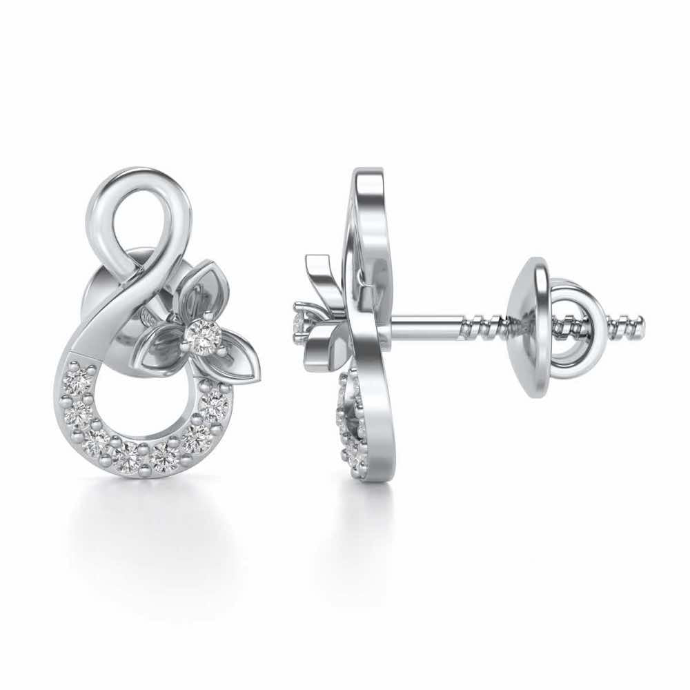 Infinity Flora Earrings - White Gold - Image 4