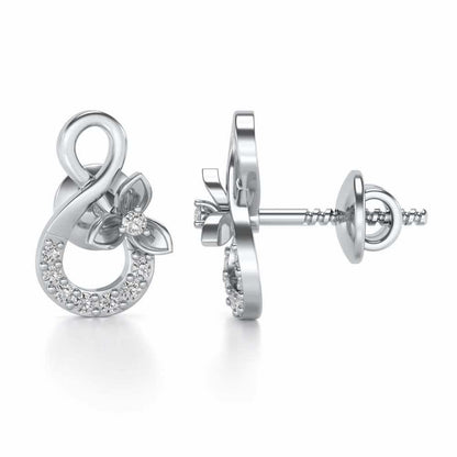 Infinity Flora Earrings - White Gold - Image 4