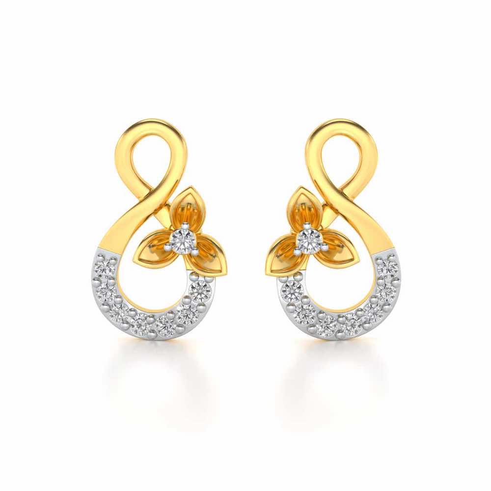 Infinity Flora Earrings - Yellow Gold - Image 1
