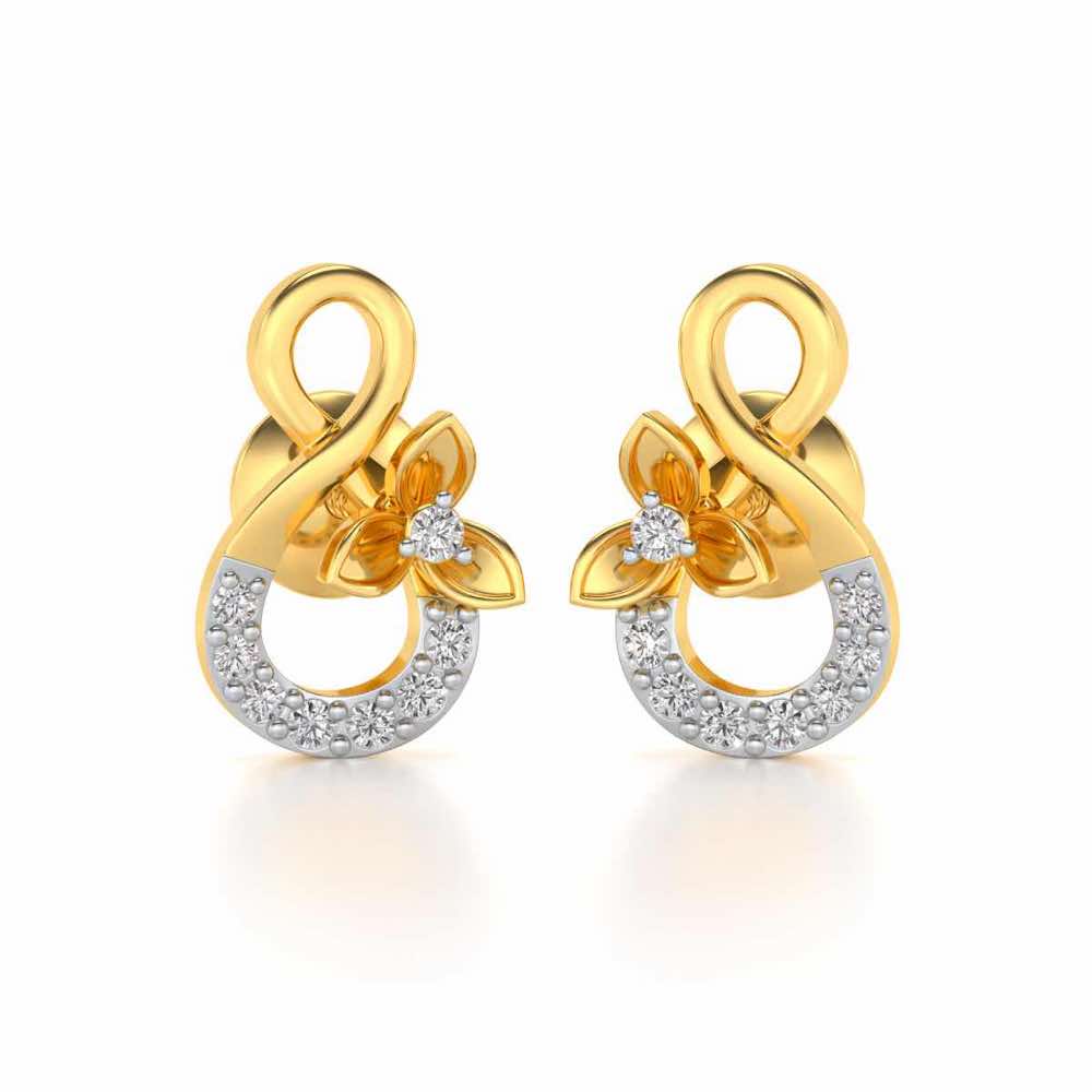 Infinity Flora Earrings - Yellow Gold - Image 2