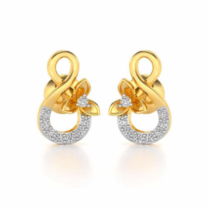 Infinity Flora Earrings - Yellow Gold - Image 2
