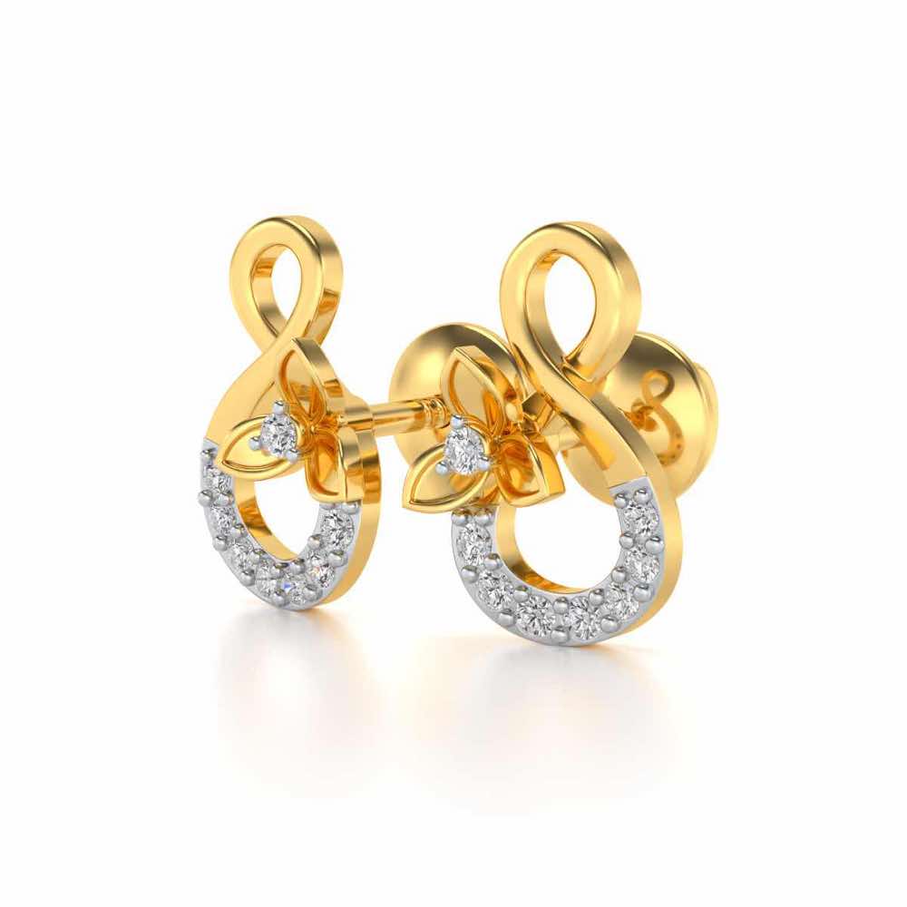 Infinity Flora Earrings - Yellow Gold - Image 3