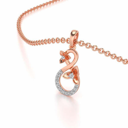 Infinity Flora Pendant Earrings Set - Rose Gold - Image 1