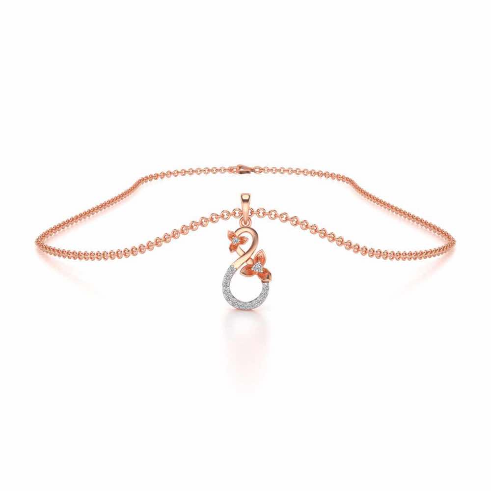 Infinity Flora Pendant Earrings Set - Rose Gold - Image 3