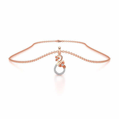 Infinity Flora Pendant Earrings Set - Rose Gold - Image 3