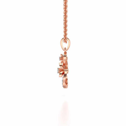 Infinity Flora Pendant Earrings Set - Rose Gold - Image 4