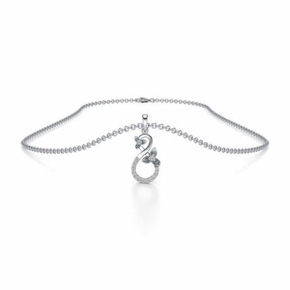Infinity Flora Pendant Earrings Set - White Gold - Image 3