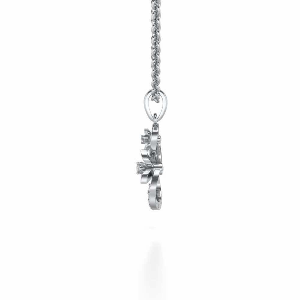 Infinity Flora Pendant Earrings Set - White Gold - Image 4